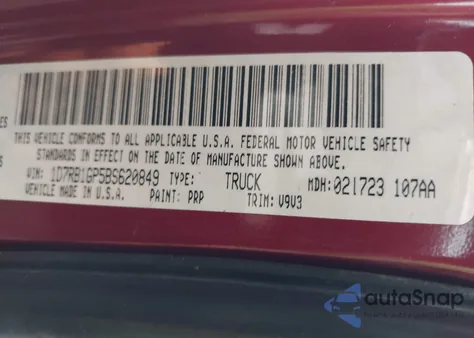 2011 Ram Ram 1500 Slt z USA, uszkodzony, nr VIN 1D7RB1GP5BS620849